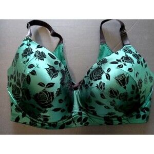 Torrid Wire Free Green & Black Flocked Shine Push Up Bra 44DDD